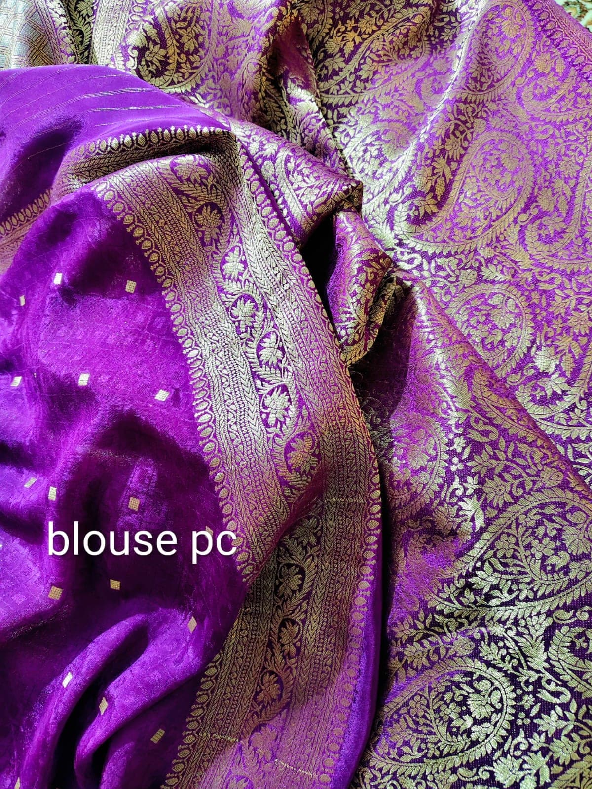 Close-up of the paisley pattern and the blouse piece