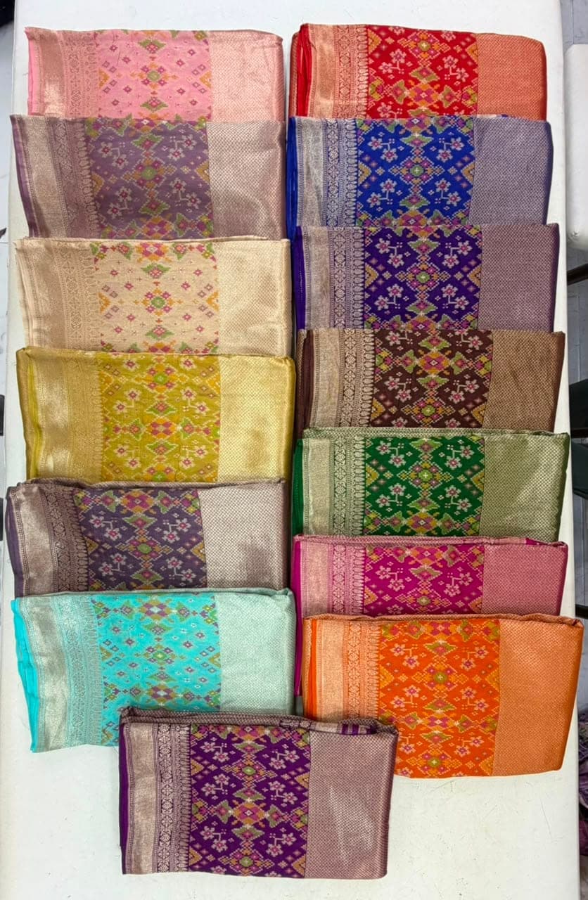 The same saree folded in many body colours
