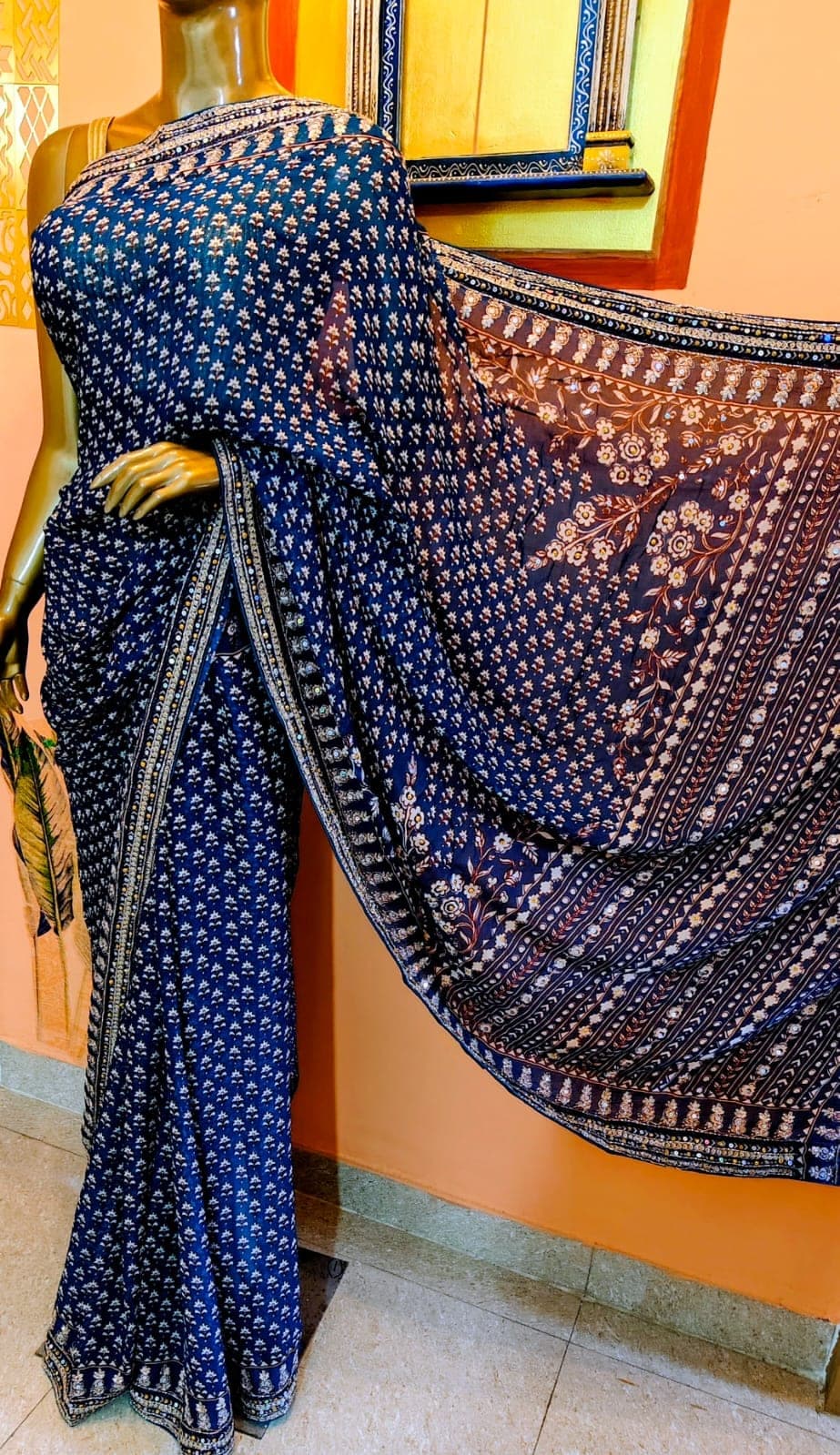Further colourways of the saree
